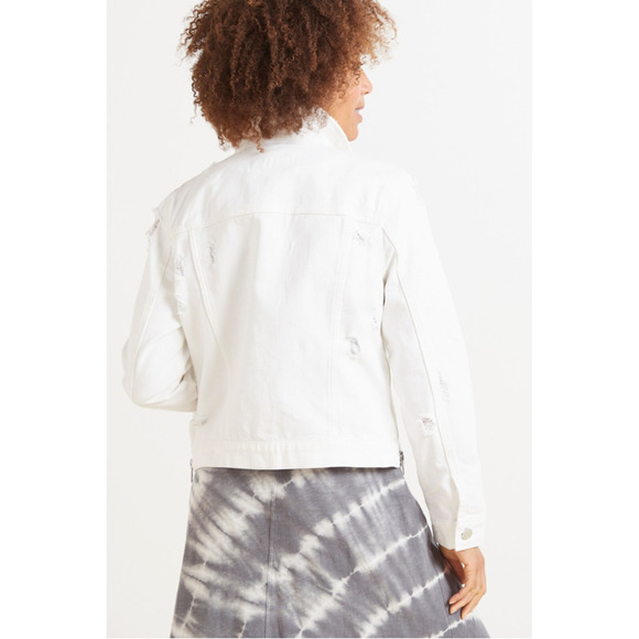 BLANKNYC NWT Evereve Lightbox White Distressed Denim Jacket // S - Picture 5 of 13